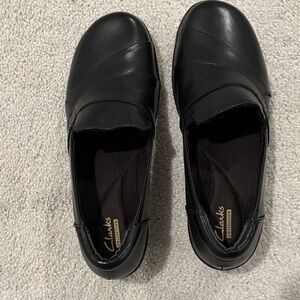 Clarks Black Leather Comfort Loafers